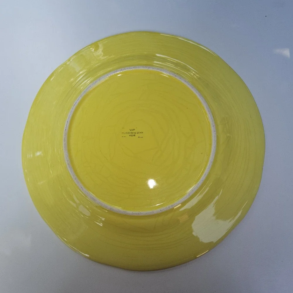 Segra Lemon Slice Plate‎ Ceramic Embossed Fruit Dinnerware 12 Inch Portugal